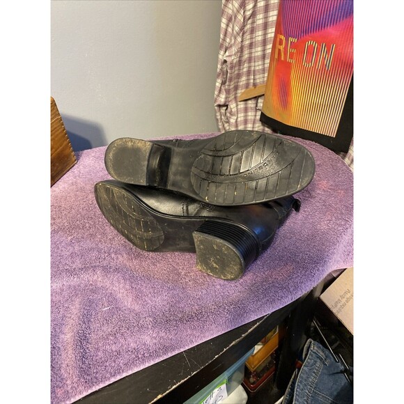 Bandolino Women's Black Leather 2” Heels Pump Zipper‎ Up Ankle Boots 9M - Picture 9 of 10